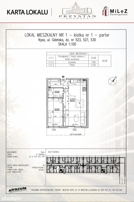 Przystań Gdańska - 49,58m2  - Mieszkanie 2-pokojowe