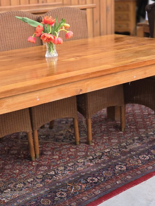 Duży stół tekowy 220 x 100 cm  kolonialny #1678 Stylowy Węgrów