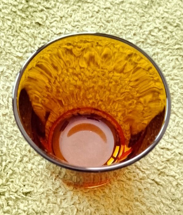 Szklanki DURALEX Amber Empilable 7,5 cm 6 szt. Vintage France.