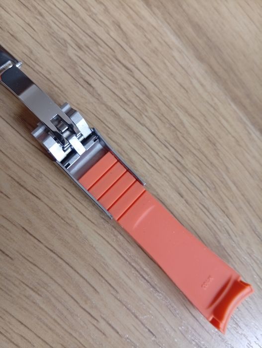 Bracelete estilo Oysterflex laranja 20mm