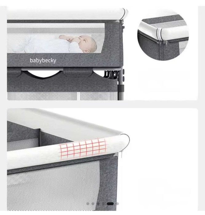 Berço de cabeceira duplo para gémeos babybecky – altura ajustável