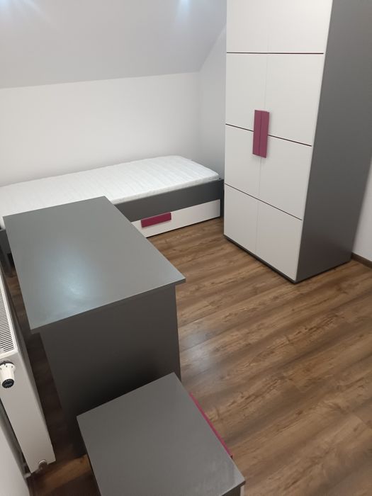 Zestaw mebli forte libelle do pokoju dziewczęcego młodzieżowe szaro-fi