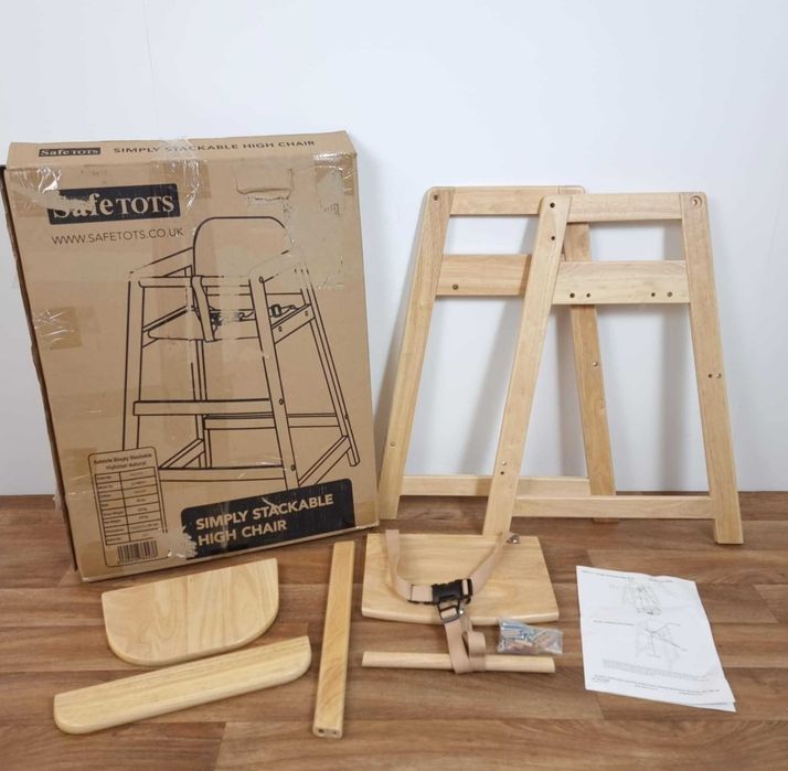 NOWE Drewniane krzesełko do karmienia Safetots naturalne