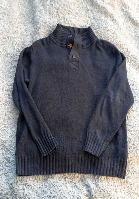 Granatowy sweter męski - półgolf