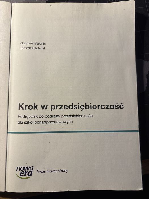 Krok w przedsiębiorczość dla szkół ponadpodstawowych / nowe wydanie