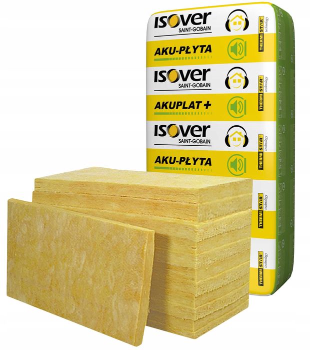 Wełna mineralna szklana Isover Aku-płyta 037 Akustyczna Izolacyjna