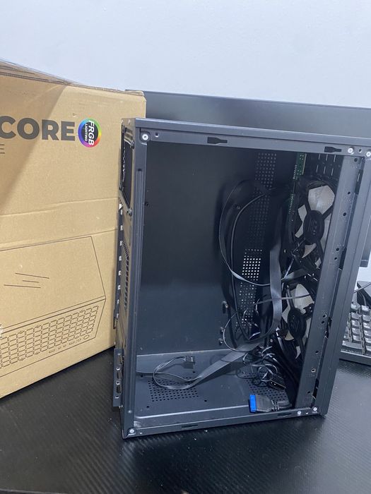 mc-core caixa gaming ultra compacta + 2 ventoinhas rbg!!