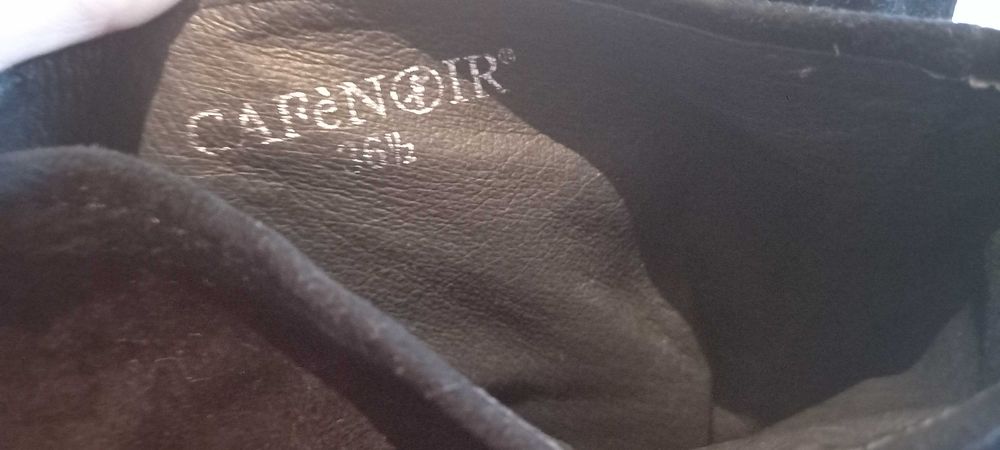 Botas de camurça com cunha, pretas - 36,5 - Cafenoir