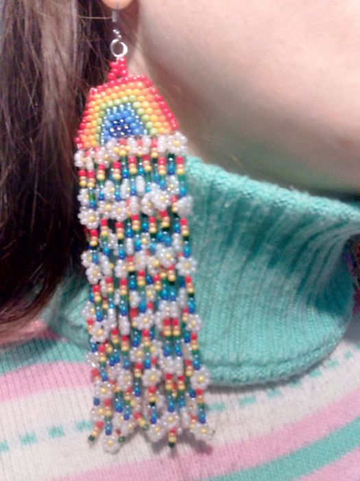 Сережки Веселка з ромашками