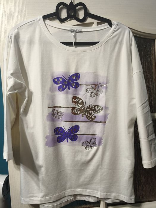 Nowa bawełniana bluza/ bluzka motyle LaPia do 115 biust