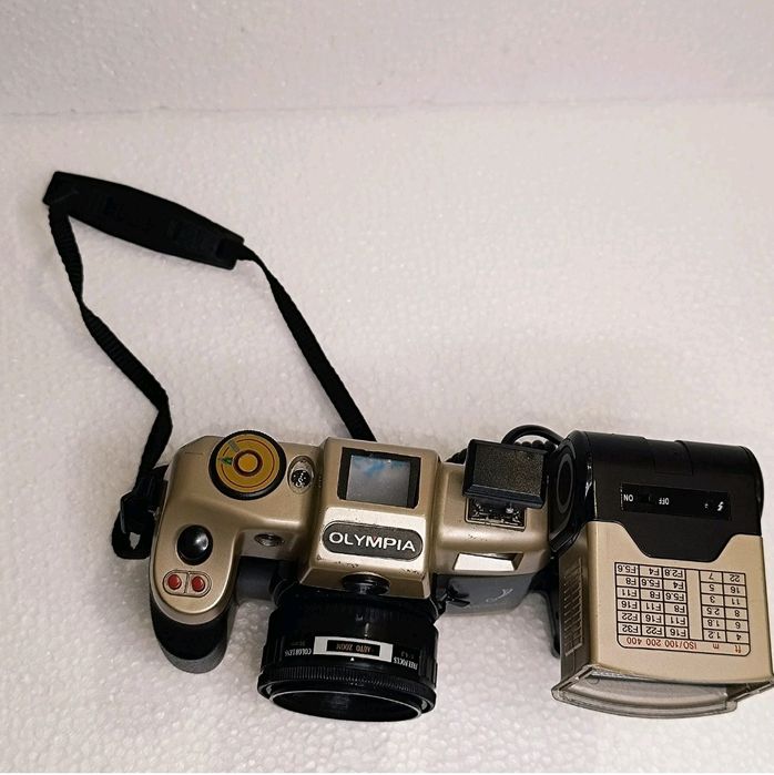 Vintage Olympia NK4040 35mm Film Camera w/ External Flash & Case