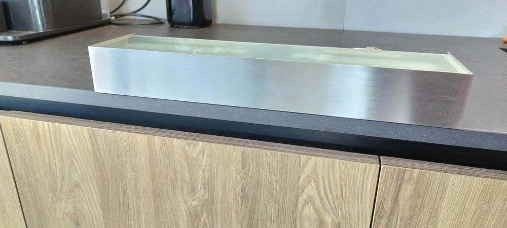 Candeeiro / Aplique aço inox e vidro para wc