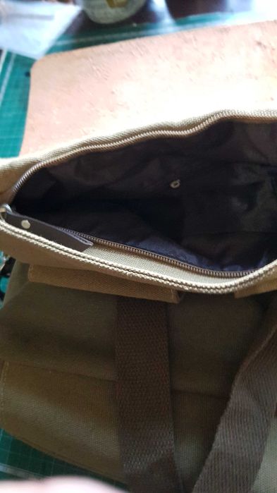 Bolsa Saco Pasta Mensageiro - Lona e Couro