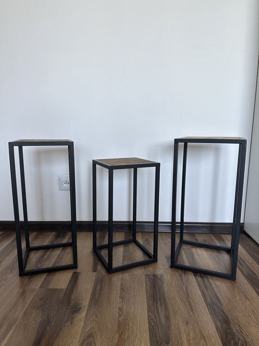 Stojak loftowy metalowy – kwietnik / stojak na dekoracje, na wymiar