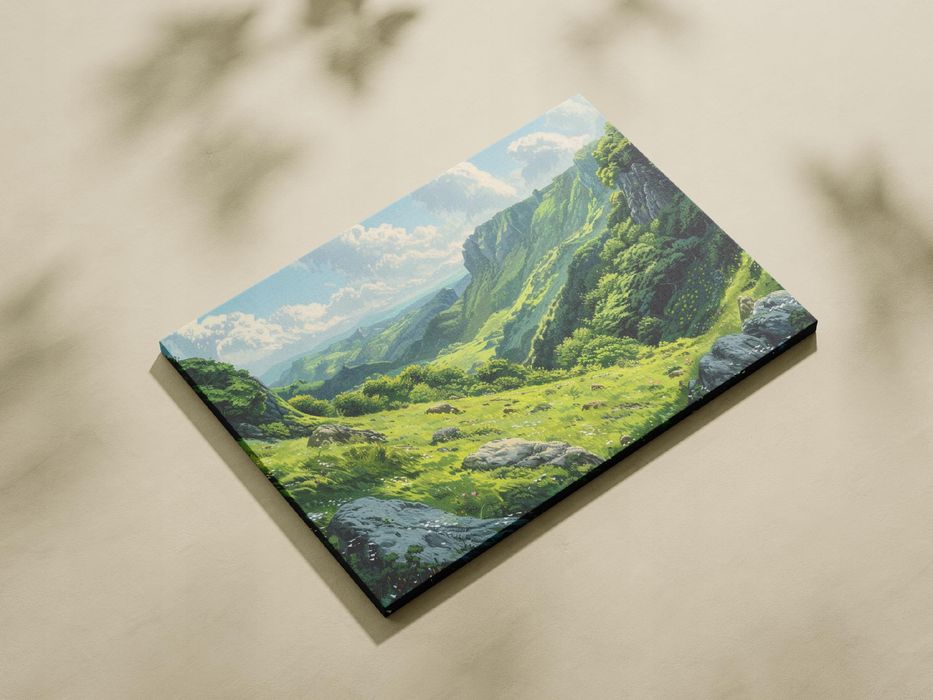 Obraz na płótnie "Zielona Dolina" 120x80 cm - Krajobraz górski