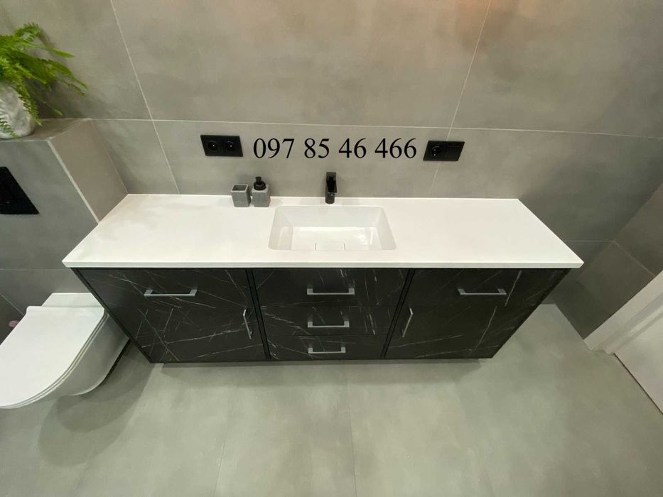 Виготовляємо Монолітні Умивальники вилиті з стільницею +Тумби Дзеркала