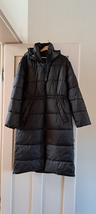 Płaszcz zimowy czarny damski Diverse L kamizelka odpinane rękawy