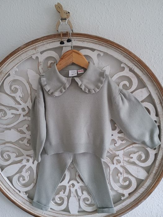 ZARA komplet z dzianiny sweterkowej rozmiar 86-92