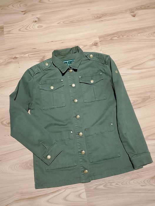 Oliwkowa Khaki Militarna Kurtka Koszulowa Holland Cooper Artillery Jacket