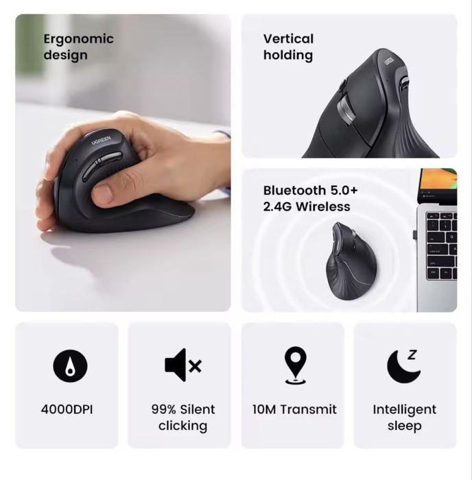 Мишка Ugreen Vertical Mouse для ноутбука як нова