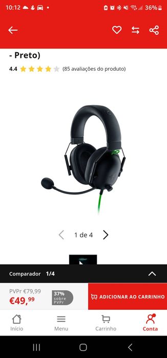 Auscultadores Gaming com Fio RAZER Blackshark V2 X (Over Ear - Multipl
