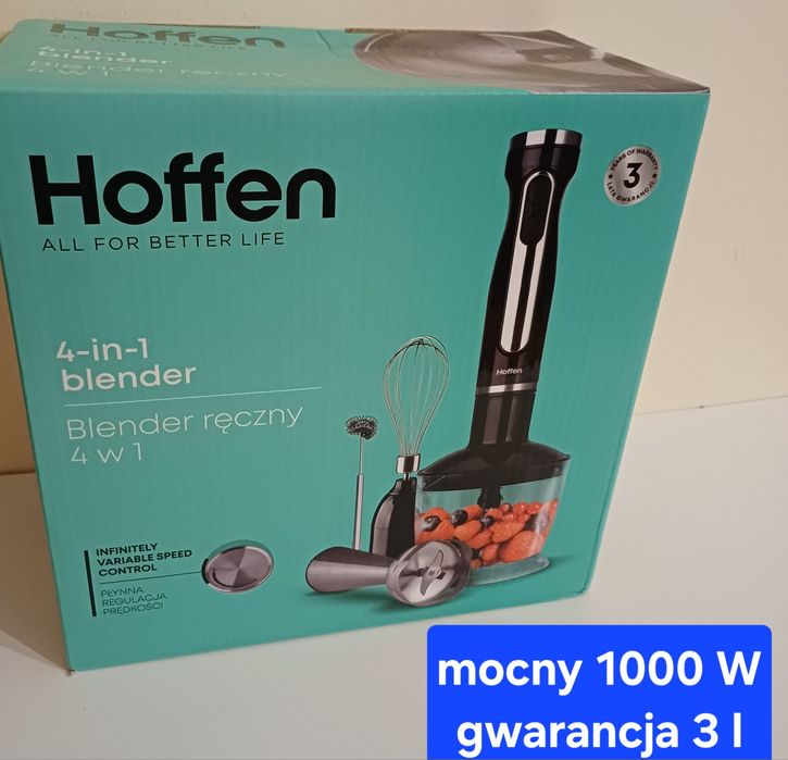 Blender ręczny b.mocny 1000 W , 4w1, płynna regulacja prędkości TURBO