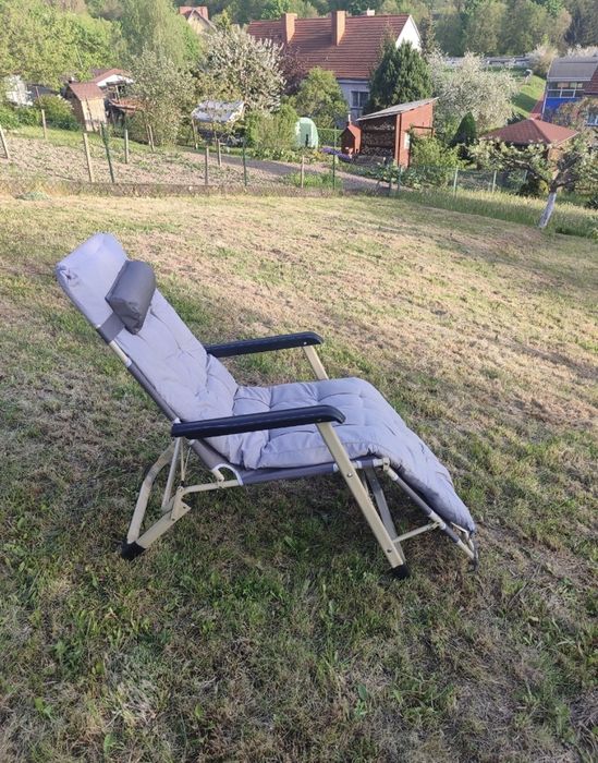 Leżak Leżanka Ogrodowy Plażowy Turystyczny Składany Grawitacyjny Poduszka krzesło poduszka