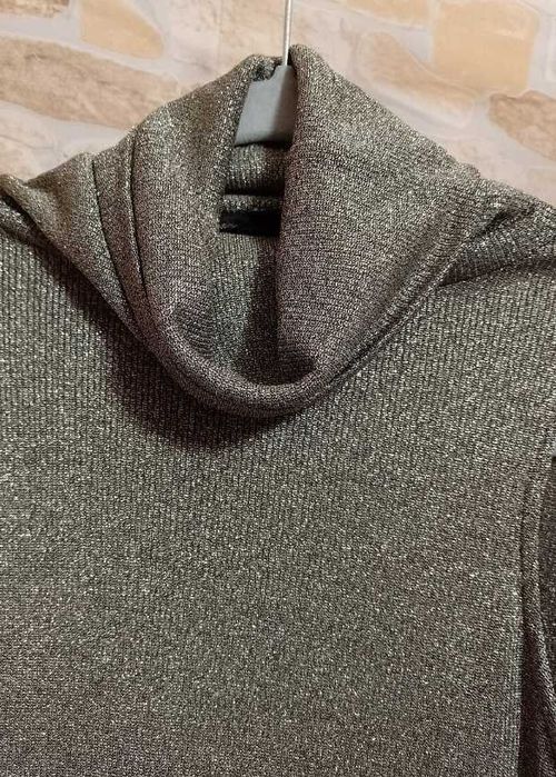 (38/M) Massimo Dutti/ Złoty golf ołówkowy pod marynarkę, bluzka