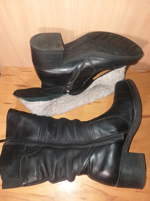 Женские кожанные зимнии сапоги