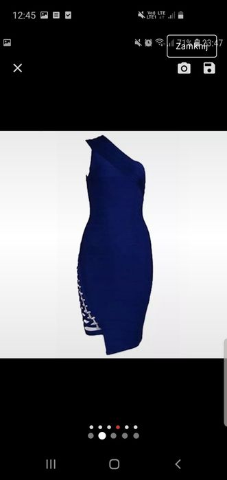 Chabrowa bandażowa sukienka