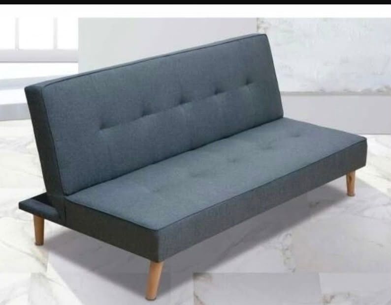 Sofá-Cama Clic-Clac Cinza + Capas Azul e Verde / Canapé lit