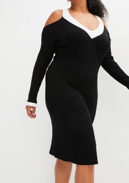 B.P.C dzianinowa sukienka odkryte ramiona ^36/38