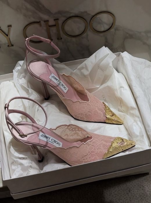 Туфлі Jimmy Choo. Кружевные туфли. Босоножки Лодочки