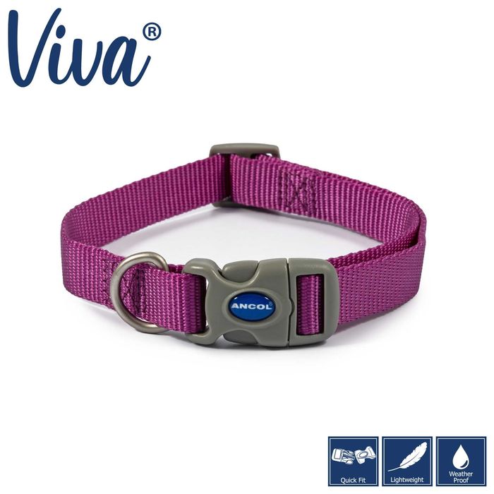Ошийник для собак VIVA ADJUSTABLE COLLAR PURPLE (L/45-70см)