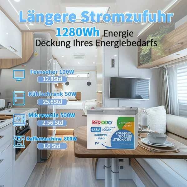 Redodo GROUP24 12.8V 100Ач 1280Wh LiFePO4 Bluetooth Чек Гарантія