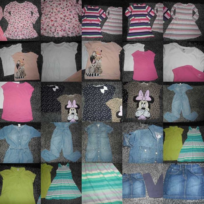 H&M,next,zara PAKA firmo DLA córci -lato 122/128- 6-8 lat 56szt+gratis
