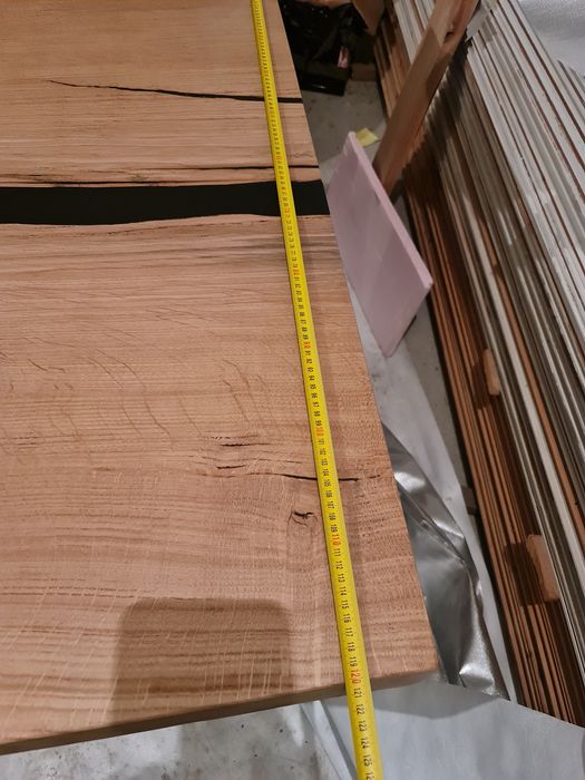 Stół monolit dąb lite drewno live edge loft massivholztisch