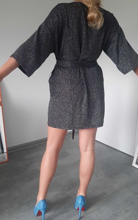 Narzutka M/L czarna połyskująca