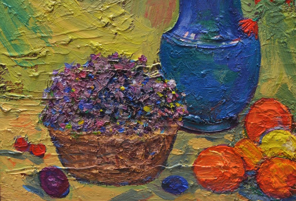 Ходченко Лев (1912-1998) Квіти Айстри Польові Маки Фіалки / 72*72 см