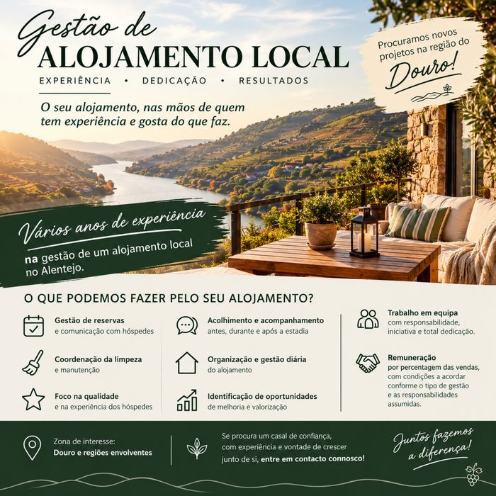 Gestão de Alojamento Local – Casal Experiente – Douro