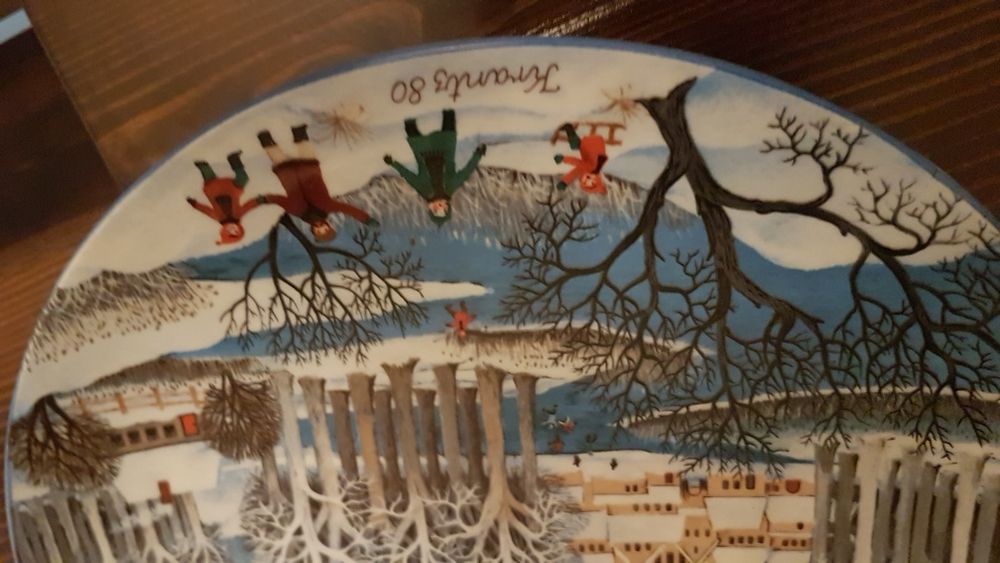 Talerz malarstwo Krantz 1980 zima Bawaria 29,5 cm