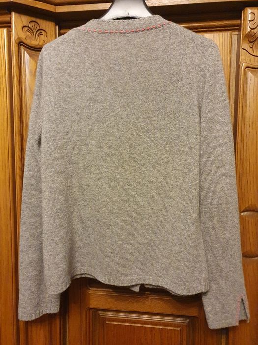 Sweter damski kardigan wełna kaszmir szary, r.40