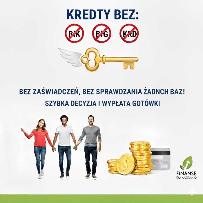 Kredyty bez BIK, BIG, KRD. Bez zabezpieczeń