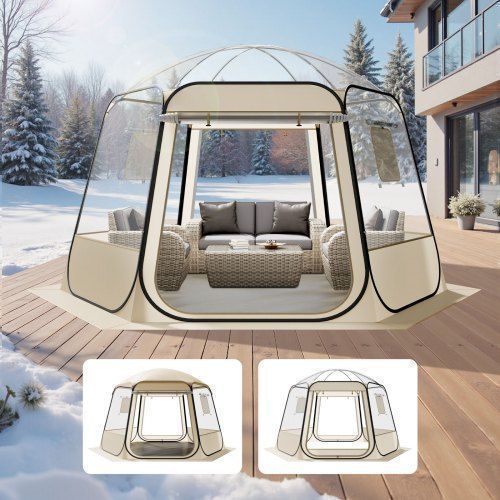 Vevor namiot kempingowy bubble przezroczysty 336x305x220cm dla 8-10