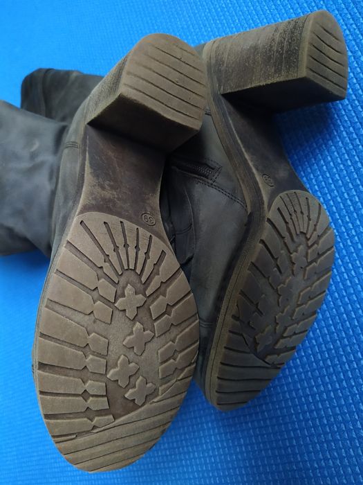 Чоботи 39 (25,5см) натуральна шкіра нубук crazy horse блискавка шнурки