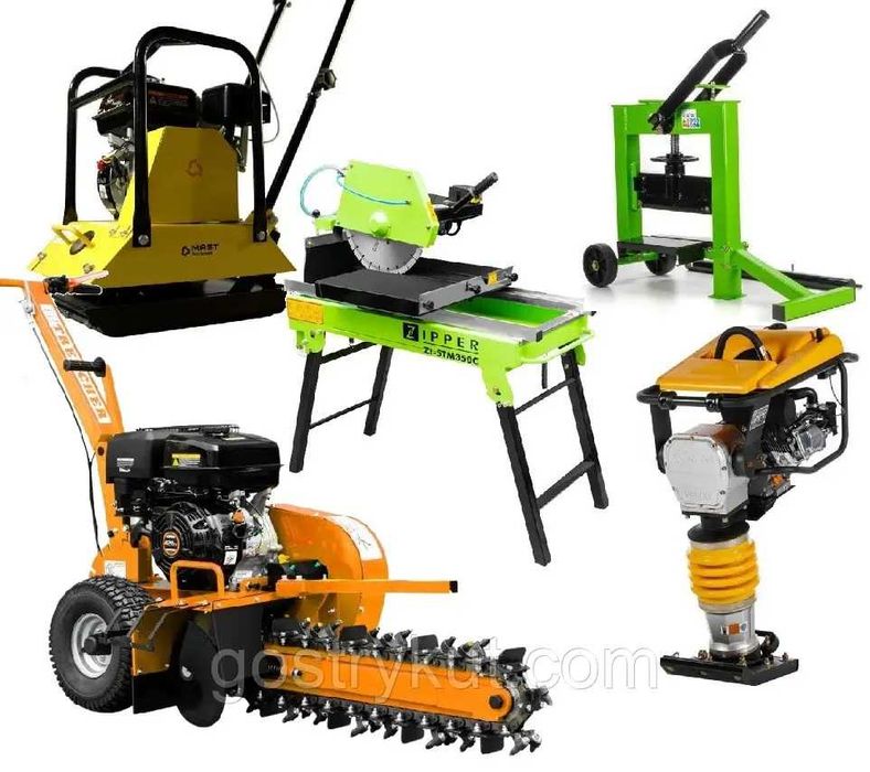 Віброплита Вібронога Каменеріз Плиткоріз Траншеєкопач Мотобур Бензобур