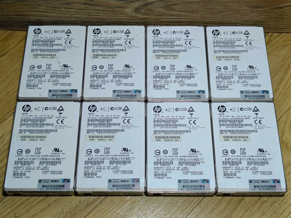 SAS SSD 480GB 6GB/s HP HGST 97% Health Status серверний HSSC0480S5XNNMRI