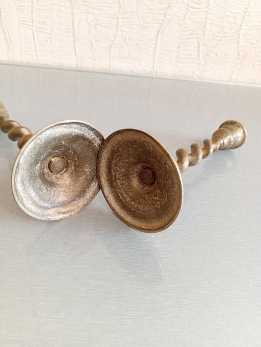 Оригинальные винтажные латунные подсвечники