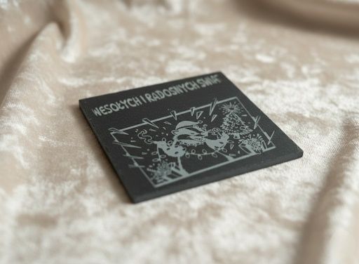 Grawer laserowy podkładki pod kubki z łupka