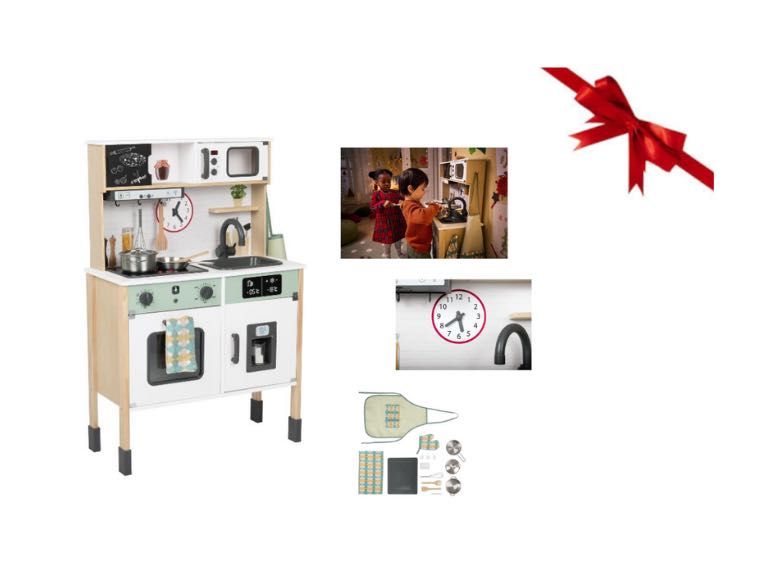 Interaktywna Kuchnia – Drewniana z Akcesoriami, Światło Dźwięk Efekty